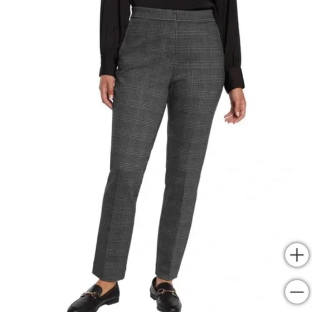 Banana Republic Womens Ponte Pant Multi Charcoal Plaid Womens Size 12